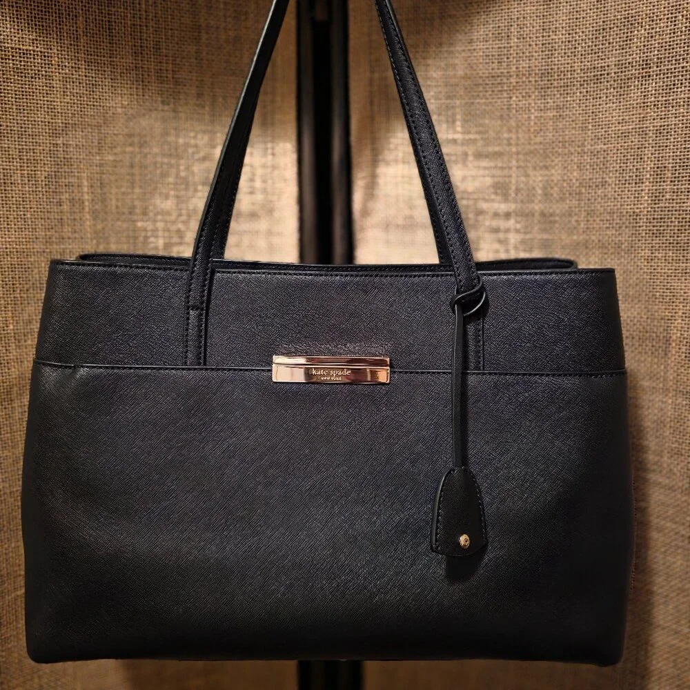 kate spade NEW YORK Maiden Way Saffiano Clarke , Black Handbag - Picture 1 of 8